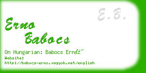 erno babocs business card